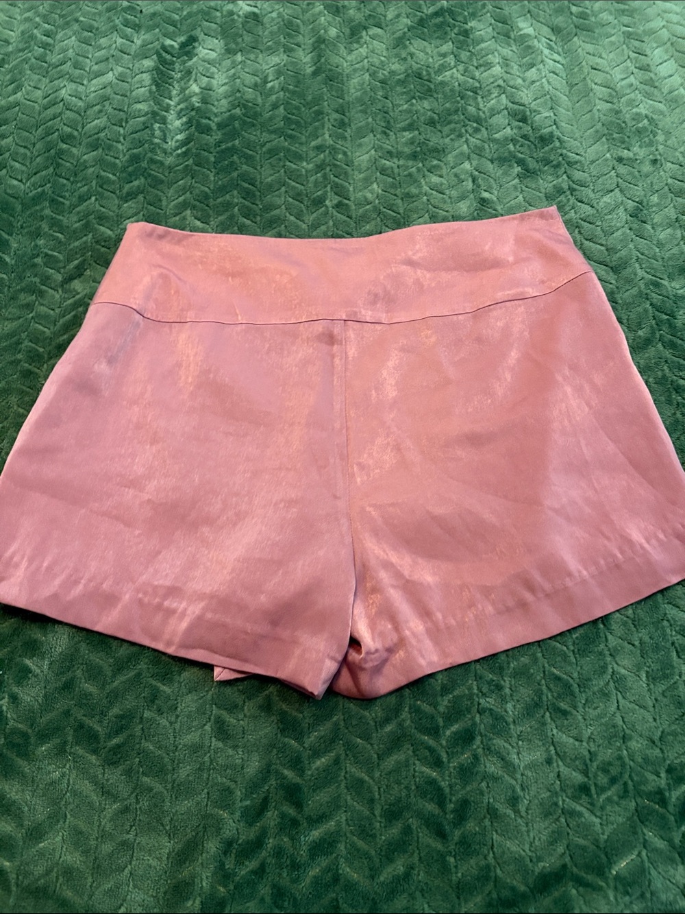 Moon River Satiny Wrap Style Mini Skort Accent Buttons Dusty Rose Pink Large - Picture 4 of 9